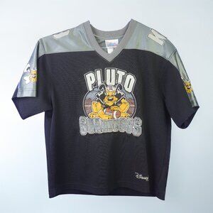 VTG Disneyland Resort Pluto Football Jersey Mesh "Guard Dogs" K9 Black Youth L